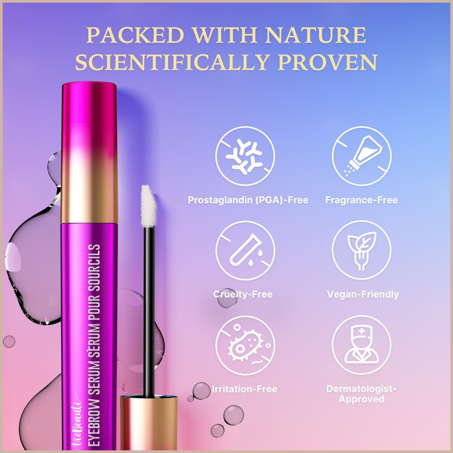 Eyebrow Growth Serum – Advanced Brow Enhancing Serum for Longer, Fuller & Thicker-Looking Eyebrows – 3ml