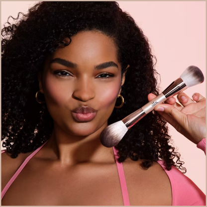 Duo Brush Face for Cream + Powder – Dual-Ended Complexion Brush for Blending, Building & Setting