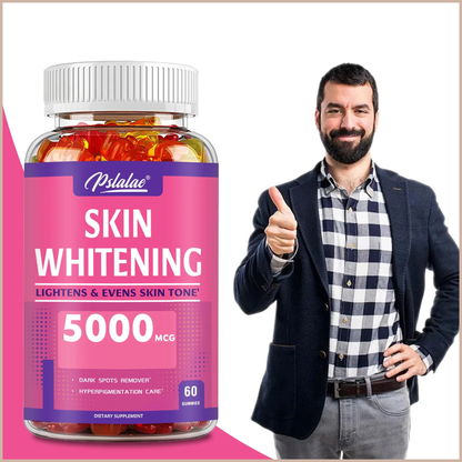 Skin Brightening Gummies – Tone, Antioxidant & Anti-Aging Support – L-Glutathione, Lemon & Cinnamon – 60 Gummies
