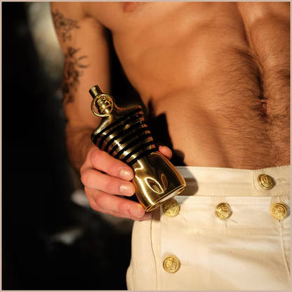 Le Male Elixir Parfum – Woody Aromatic Amber Fragrance with Lavender, Tonka Bean & Benzoin