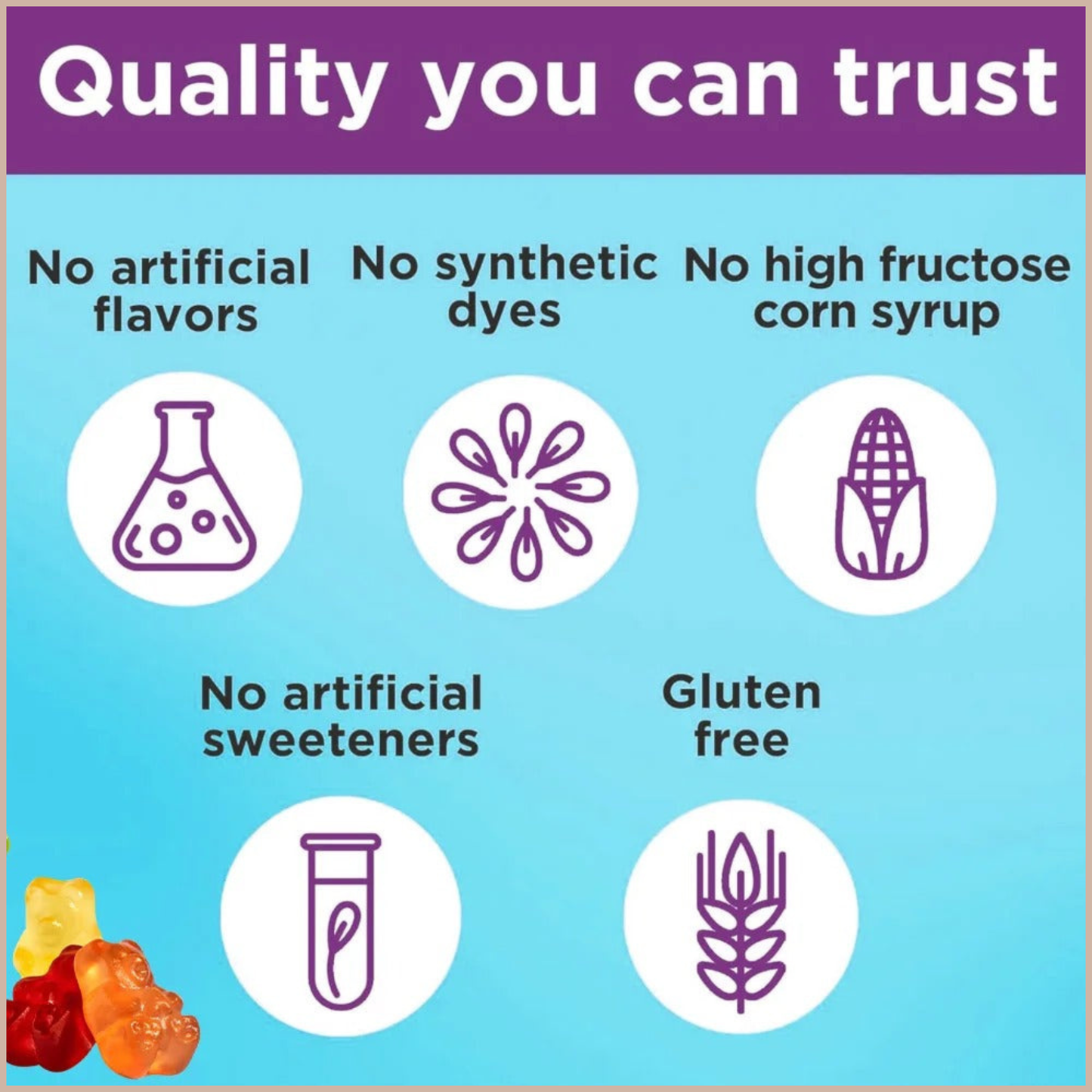 Magnesium Citrate Gummies – Calming, Sleep, Stress, Memory & Focus Support – Vegan Non-GMO Supplement
