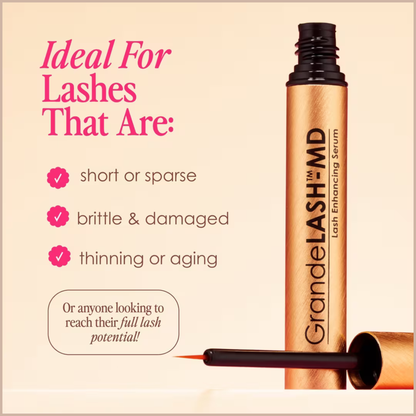 GrandeLASH-MD Lash Enhancing Serum – 6 Month Supply – Longer, Thicker & Healthier-Looking Lashes
