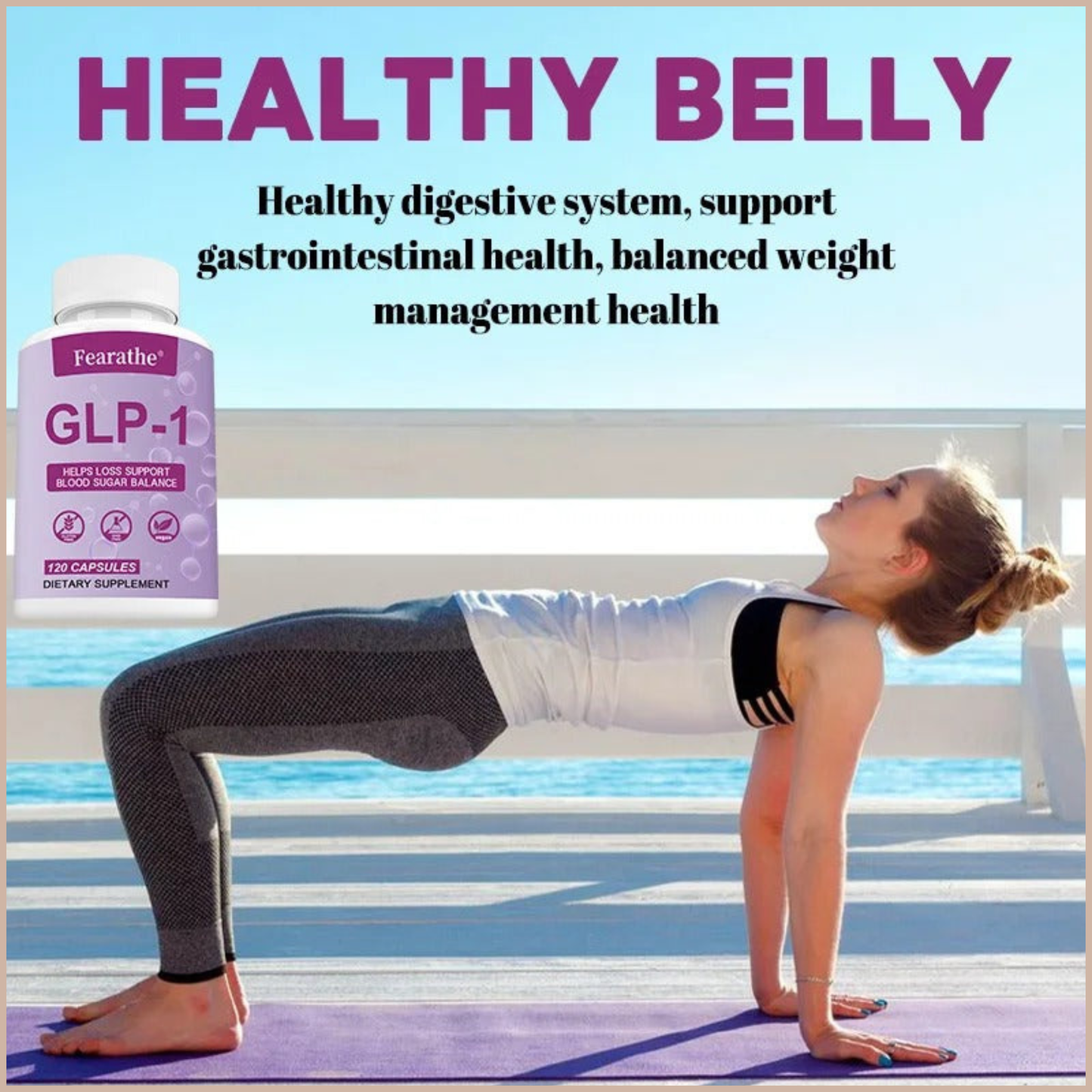 GLP-1 Support Supplement – Berberine, Green Tea & Cinnamon – Metabolism, Blood Sugar & Weight Management Support – 120 Capsules