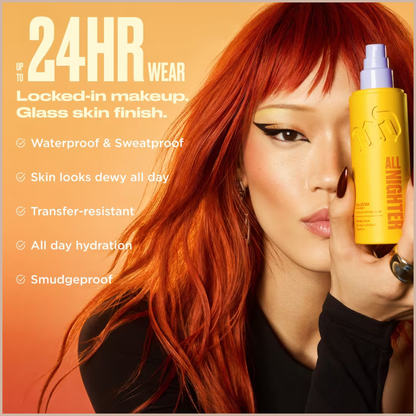 All Nighter Waterproof Glow Setting Spray – 24HR Makeup Hold, Glass-Skin Glow & Hydrating Finish