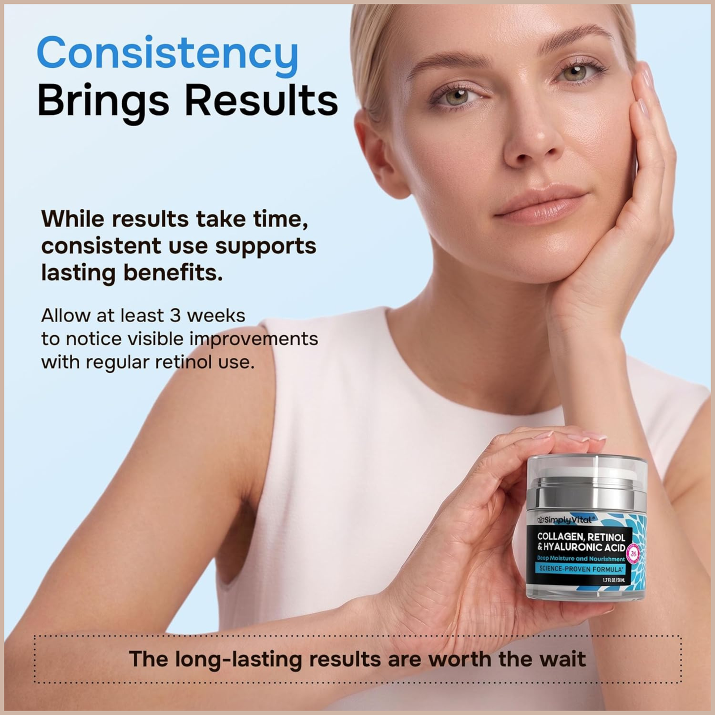 Anti-Aging Face Moisturizer with Retinol, Collagen & Hyaluronic Acid – Firming Hydrating Face & Neck Cream – 1.7 fl oz