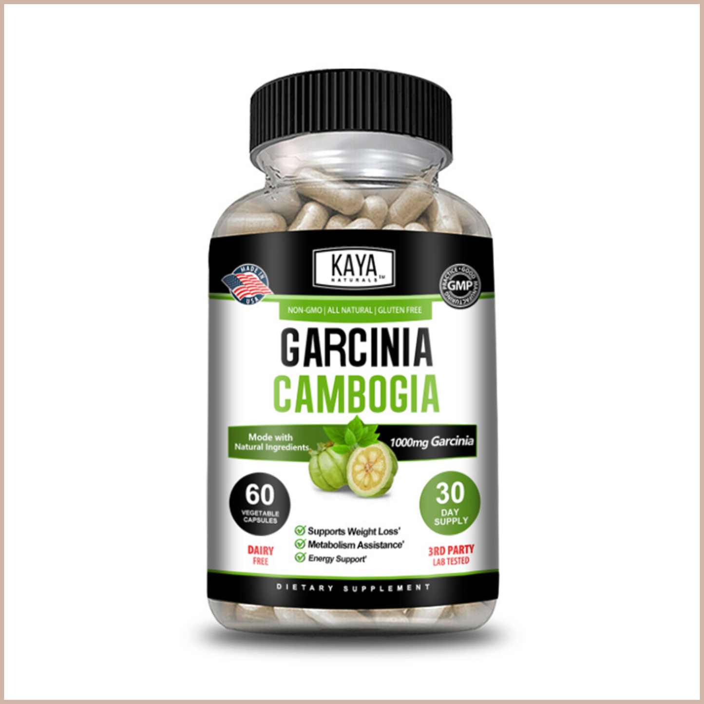 Garcinia Cambogia Extract Capsules, Herbal Dietary Supplement