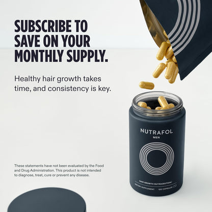 Nutrafol Men’s Hair Growth Supplements – 1-Month Supply for Visibly Thicker Hair & Improved Scalp Coverage