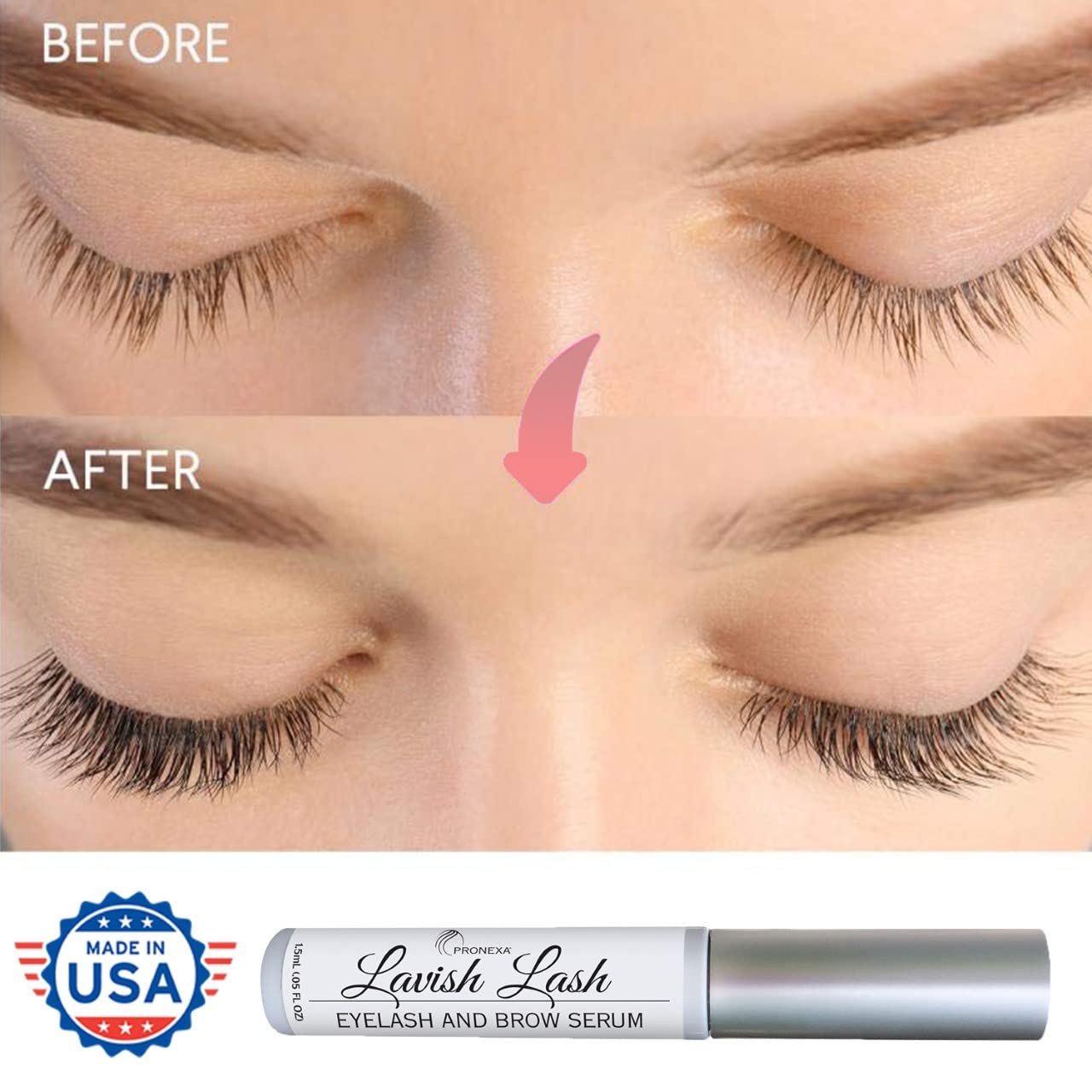 Pronexa Hairgenics Lavish Lash – Eyelash & Brow Enhancing Serum with Biotin, Peptides & Botanical Extracts – 3ml
