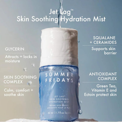 Summer Fridays Jet Lag Skin Soothing Hydration Face Mist – Ultra-Fine Hydrating Facial Spray for Dewy, Glowing Skin – 1.7 fl oz