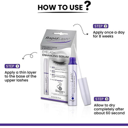 RapidLash Eyelash Enhancing Serum with HEXATEIN 1 Complex – Conditioning Lash Serum for Longer, Fuller & Thicker-Looking Lashes – 3ml / 0.1 fl oz