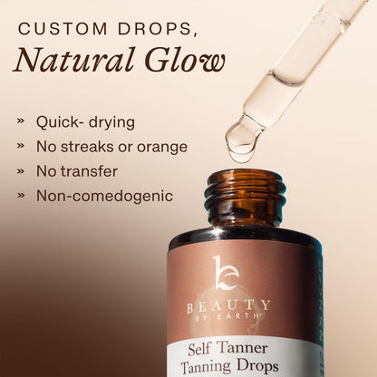 Self Tanning Drops for Face – Customizable Sunless Tanner Drops with Organic Aloe, DHA & Erythrulose for a Natural Glow