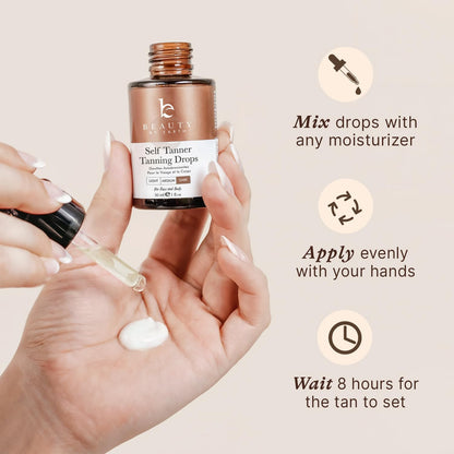 Self Tanning Drops for Face – Customizable Sunless Tanner Drops with Organic Aloe, DHA & Erythrulose for a Natural Glow