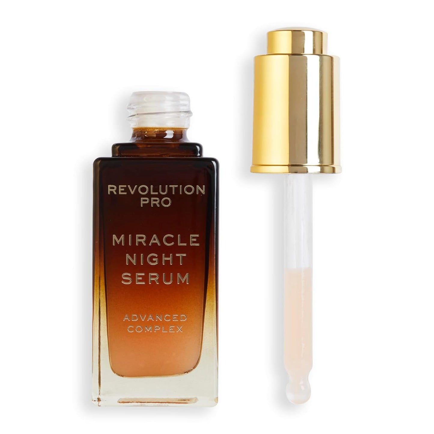 Revolution Pro Miracle Night Rescue Serum Advanced Complex – Overnight Face Serum with Hyaluronic Acid, Peptides, Ceramides & Probiotics – 1 oz
