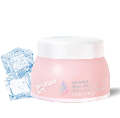 Saturday Skin Waterfall Glacier Water Cream – Oil-Free Korean Gel Moisturizer with Glacier Water & Peptides – 1.69 fl oz / 50ml