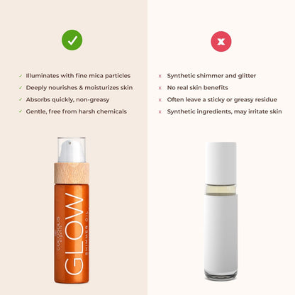 COCOSOLIS GLOW Shimmer Oil – Illuminizing Natural Dry Oil with Shiny Particles for Face & Body – 110ml
