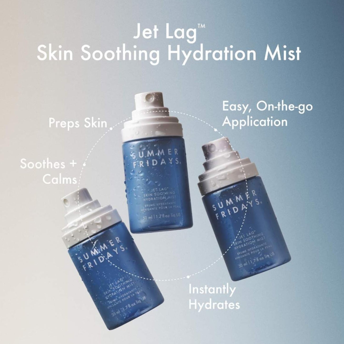 Summer Fridays Jet Lag Skin Soothing Hydration Face Mist – Ultra-Fine Hydrating Facial Spray for Dewy, Glowing Skin – 1.7 fl oz
