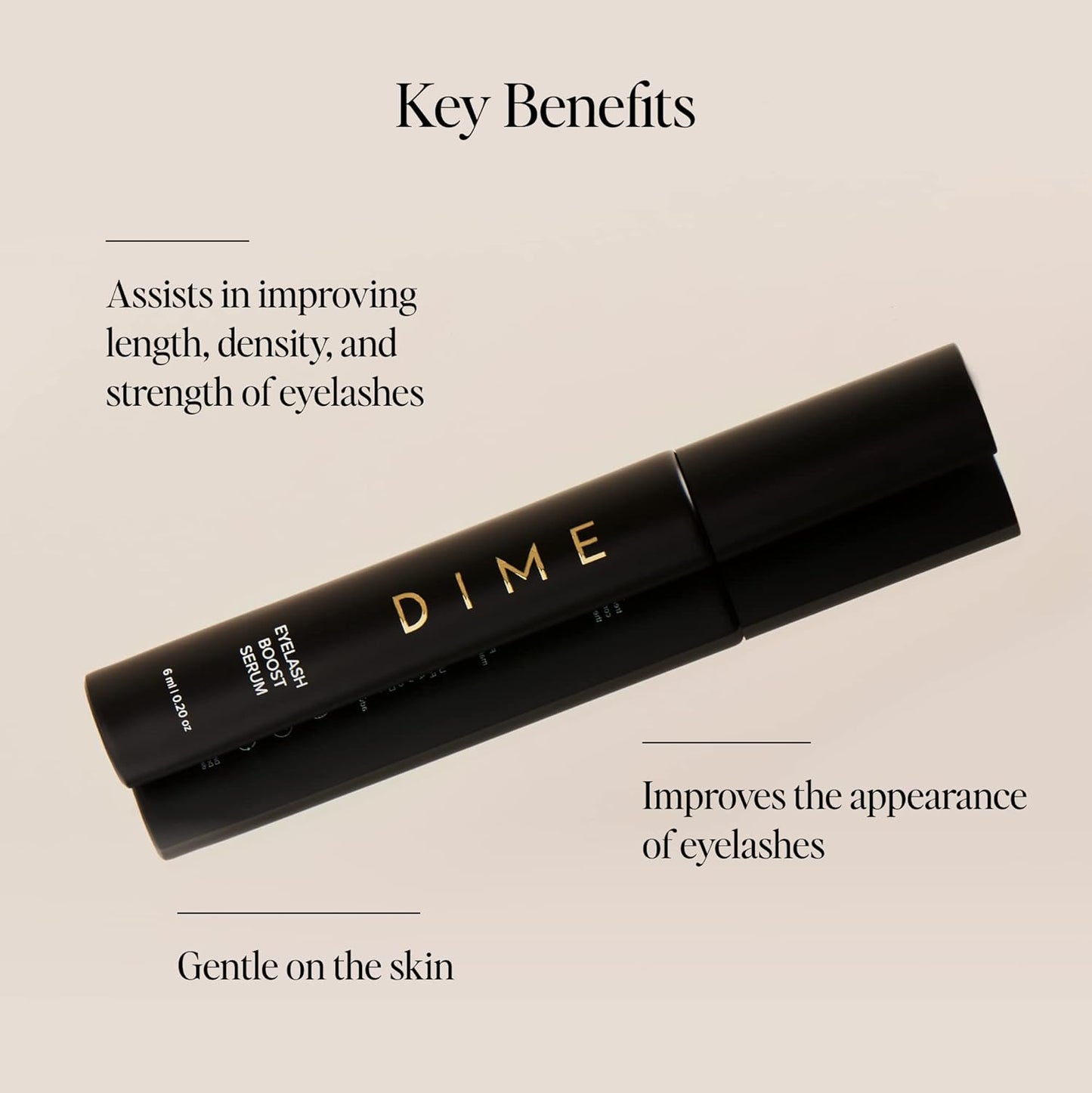 DIME Beauty Eyelash Boost Serum – Prostaglandin-Free Lash Serum with Peptides & Amino Acids for Longer, Thicker & Healthier-Looking Lashes – 0.20 oz / 6ml