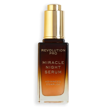 Revolution Pro Miracle Night Rescue Serum Advanced Complex – Overnight Face Serum with Hyaluronic Acid, Peptides, Ceramides & Probiotics – 1 oz