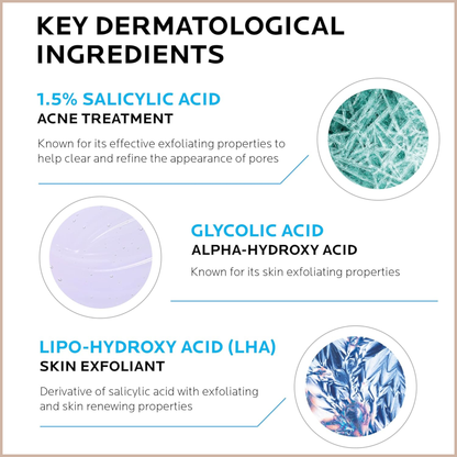 Effaclar 1.5% Salicylic Acid Serum – Acne Treatment Face Serum with Glycolic Acid, LHA & Niacinamide for Blackheads, Whiteheads, Pimples & Post-Acne Marks
