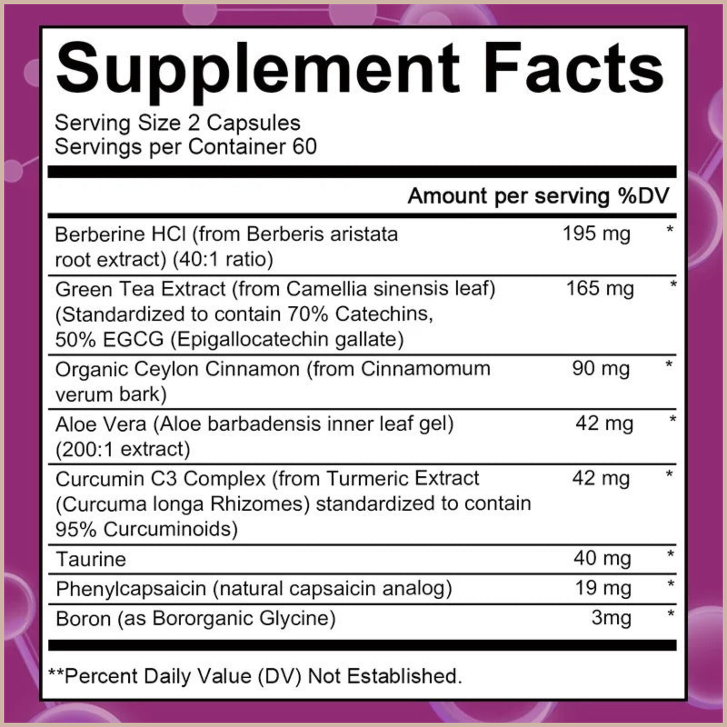 GLP-1 Support Supplement – Berberine, Green Tea & Cinnamon – Metabolism, Blood Sugar & Weight Management Support – 120 Capsules