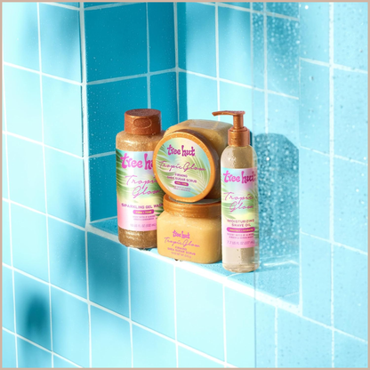 Tropic Glow Everything Shower Gift Set – 4-Piece Self-Care Body Care Set with Scrub, Body Wash, Shave Oil & Body Butter