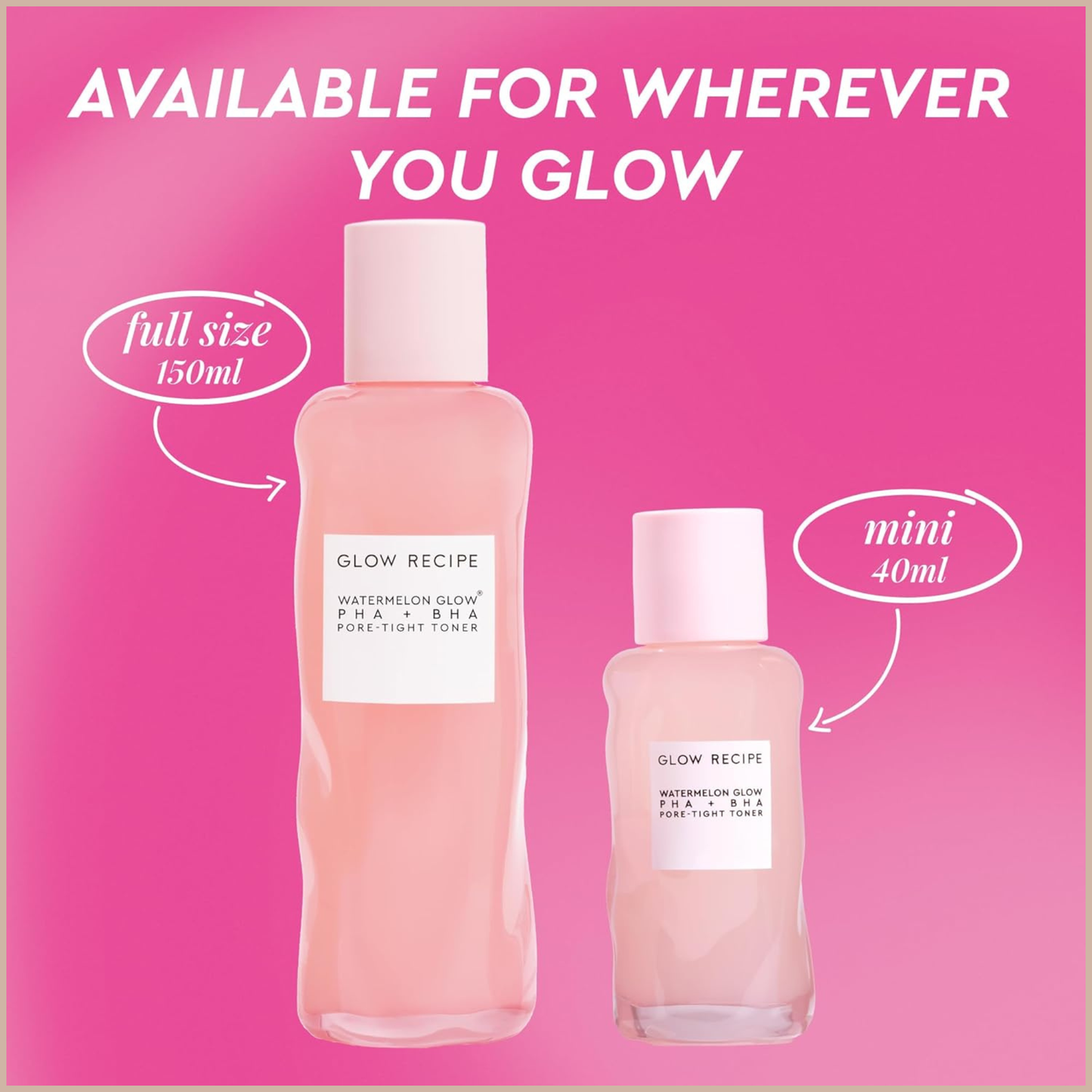 Glow Recipe PHA + BHA Face Toner – Watermelon Hydrating Exfoliating Toner for Pores & Smooth Skin – 150ml