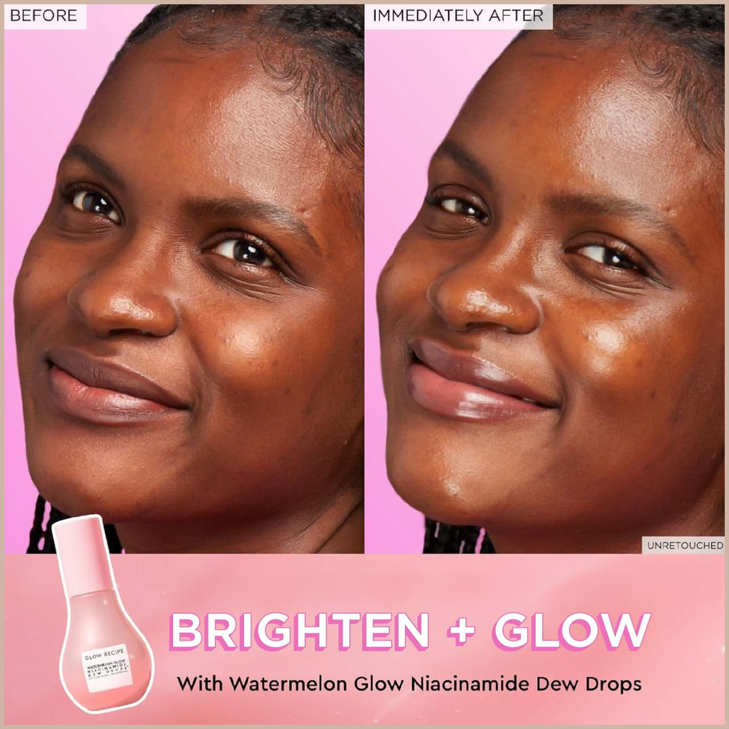 Watermelon Niacinamide Dew Drops – Korean Hydrating Glow Serum, Primer & Liquid Highlighter with Hyaluronic Acid – 40ml