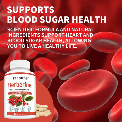 Berberine 2000mg Capsules for Metabolic & Digestive Support, 30 Count