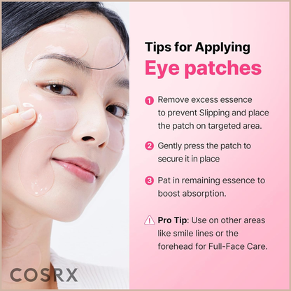 Pink Peptides Collagen Hydrogel Eye Patch – Cooling & Firming Under Eye Patches with 4 Peptides, Collagen & Caffeine – 60 Count