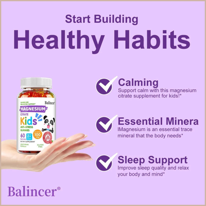 Magnesium Citrate Gummies – Calming, Sleep, Stress, Memory & Focus Support – Vegan Non-GMO Supplement