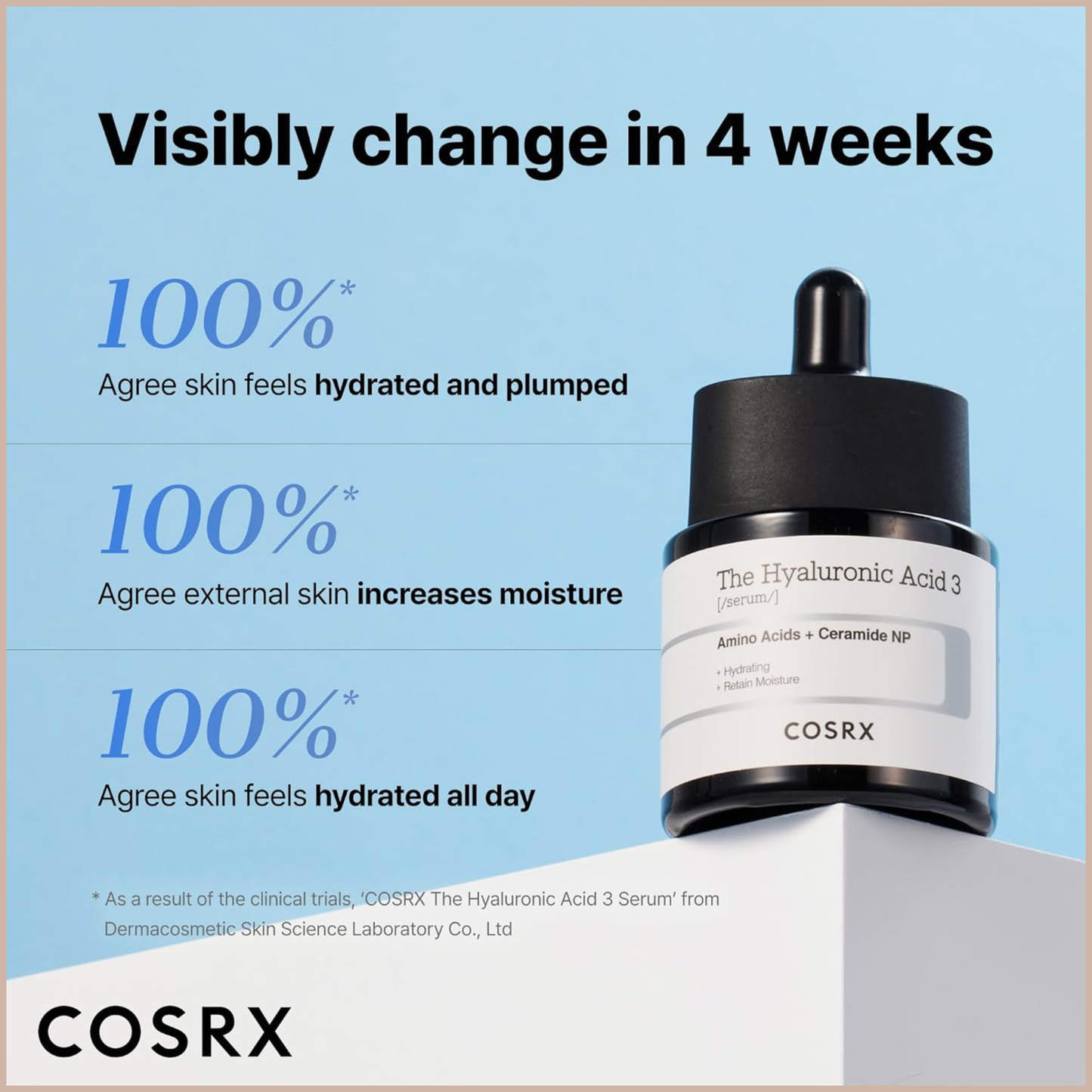 Pure Sodium Hyaluronic Acid 3% Serum – Hydrating Korean Face Serum with Ceramides & Natural Moisturizing Factors – 0.67 fl oz / 20ml