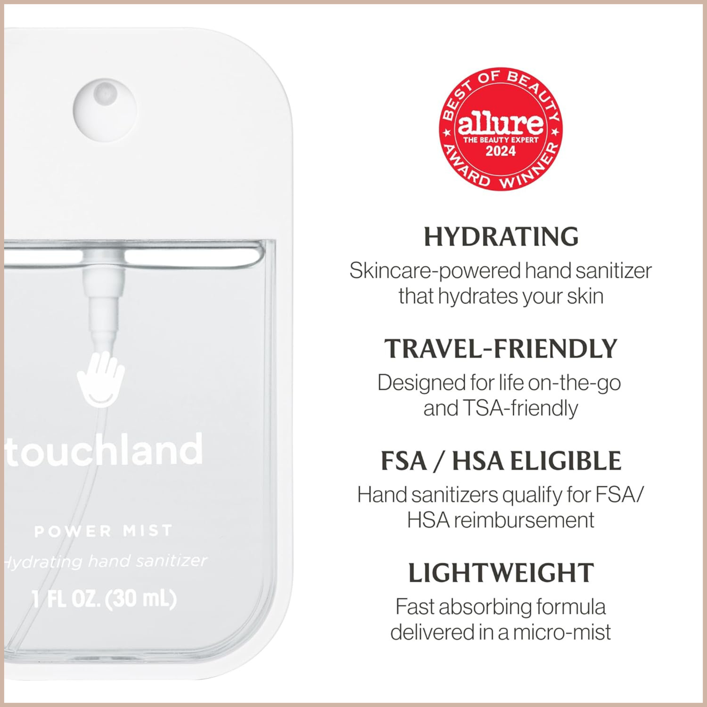 Hand Sanitizer Spray Dye Free Trio – Rainwater, Beach Coco & Unscented – 3 x 1 fl oz Travel Mists