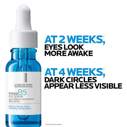 Hyalu B5 Eye Serum with Hyaluronic Acid & Caffeine – Hydrating Under-Eye Serum for Dark Circles, Puffiness & Wrinkles with Cooling Roller Applicator
