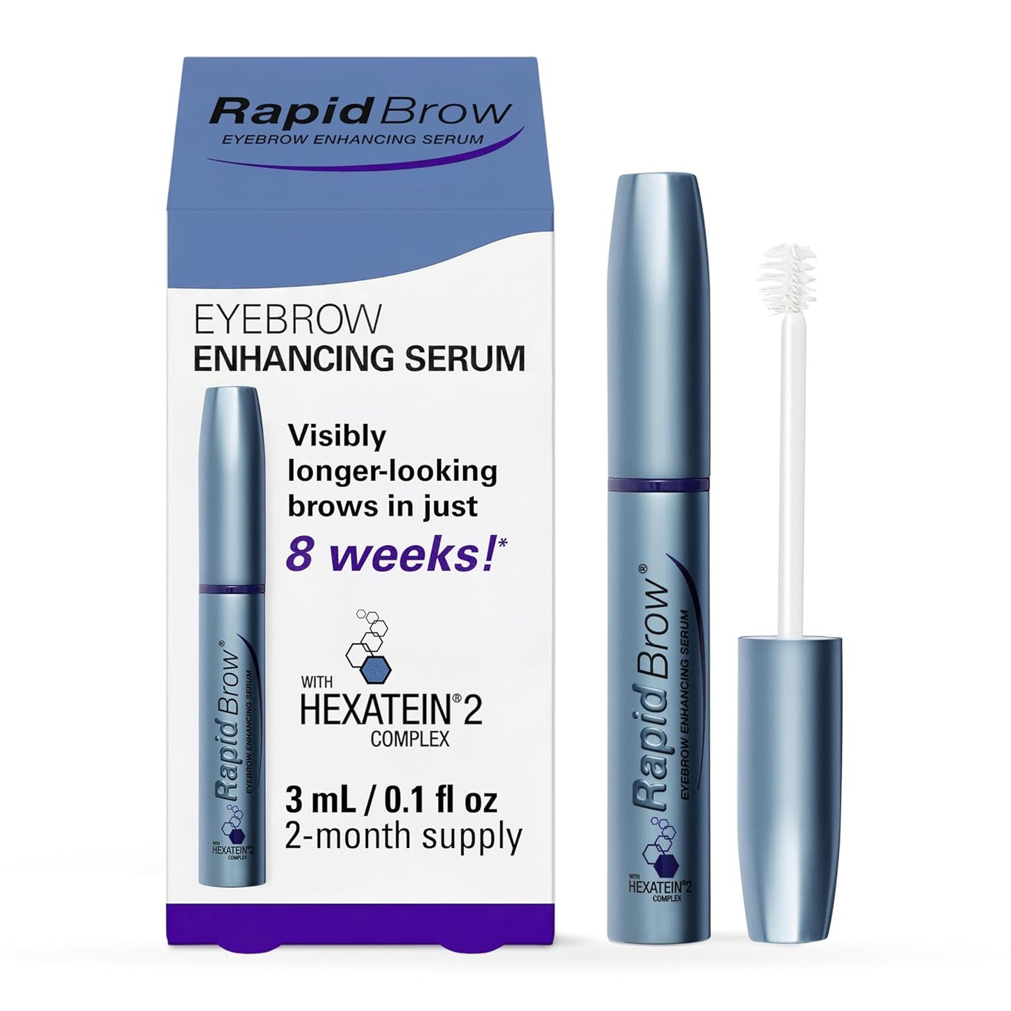 RapidBrow Eyebrow Enhancing Serum – Hydrating Brow Serum for Visibly Thicker-Looking Brows with HEXATEIN 2 Complex – 3ml