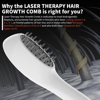 Laser Therapy Hair Growth Comb – Red Light Low-Level Laser Therapy Device for Men & Women
