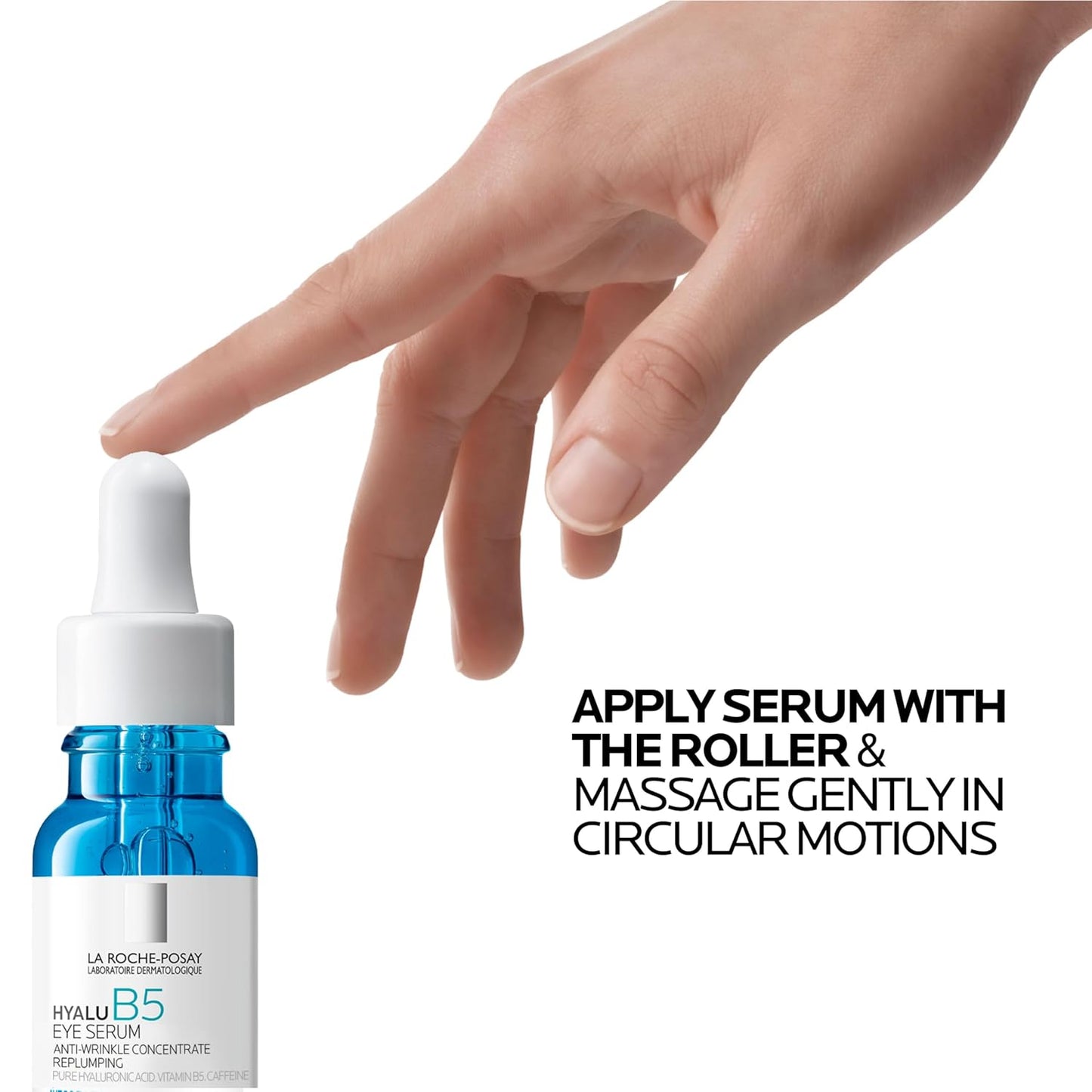 Hyalu B5 Eye Serum with Hyaluronic Acid & Caffeine – Hydrating Under-Eye Serum for Dark Circles, Puffiness & Wrinkles with Cooling Roller Applicator