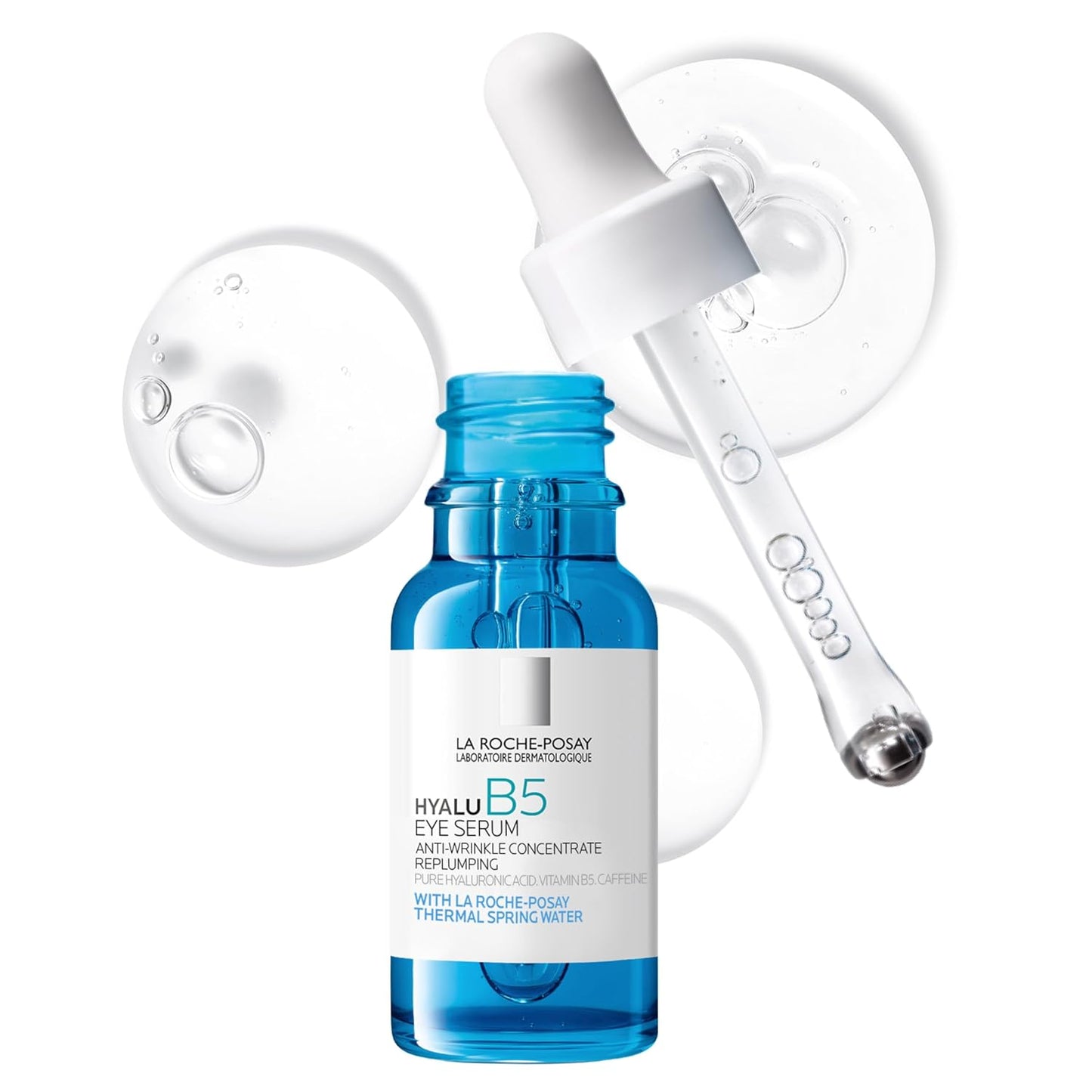 Hyalu B5 Eye Serum with Hyaluronic Acid & Caffeine – Hydrating Under-Eye Serum for Dark Circles, Puffiness & Wrinkles with Cooling Roller Applicator