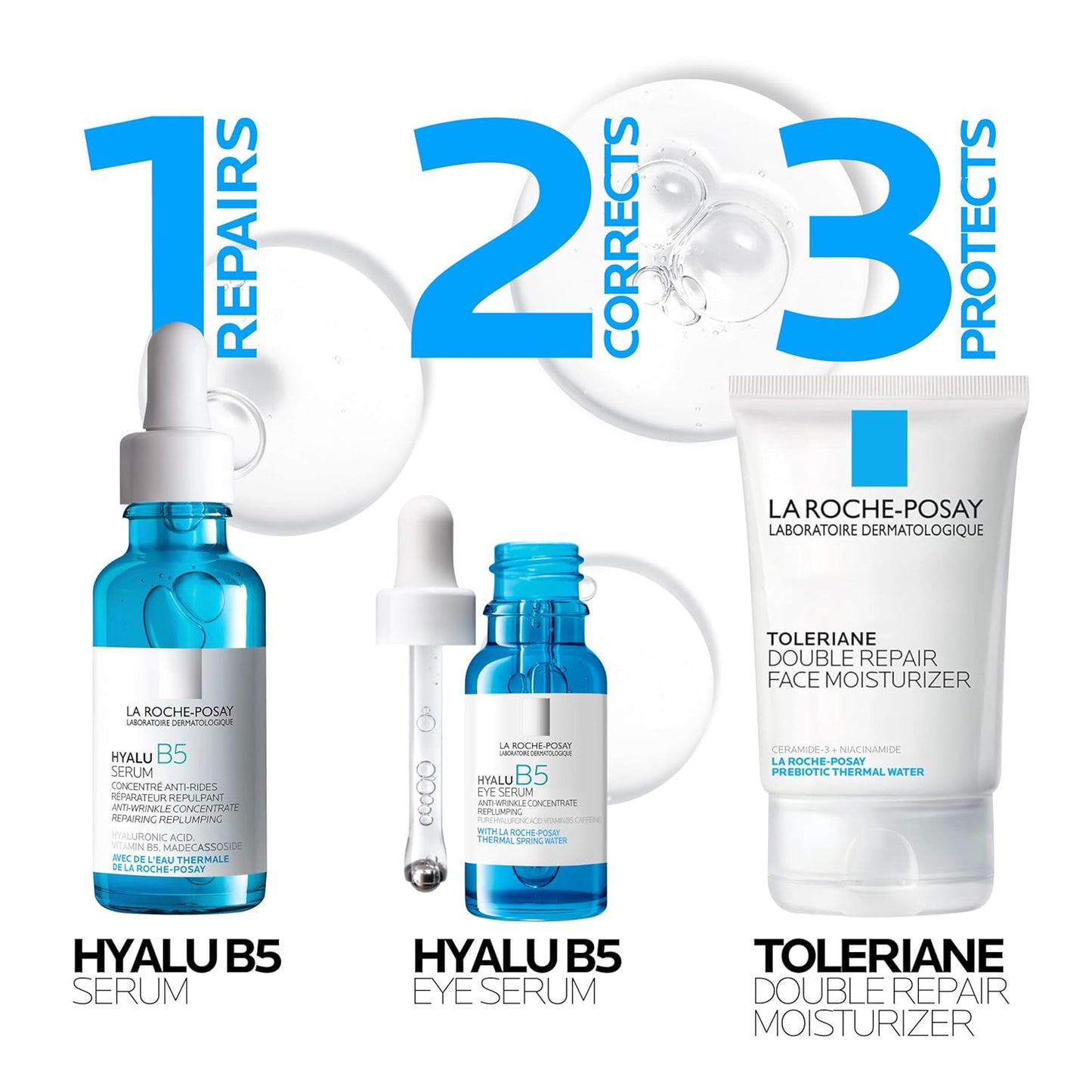 Hyalu B5 Eye Serum with Hyaluronic Acid & Caffeine – Hydrating Under-Eye Serum for Dark Circles, Puffiness & Wrinkles with Cooling Roller Applicator