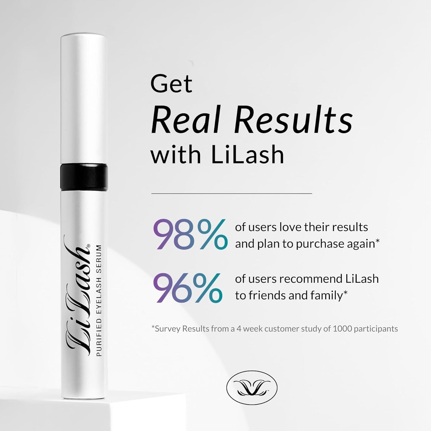 LiLash Purified Eyelash Serum – Vegan Lash Enhancer for Longer, Fuller & Thicker-Looking Lashes – 2ml / 90-Day Supply