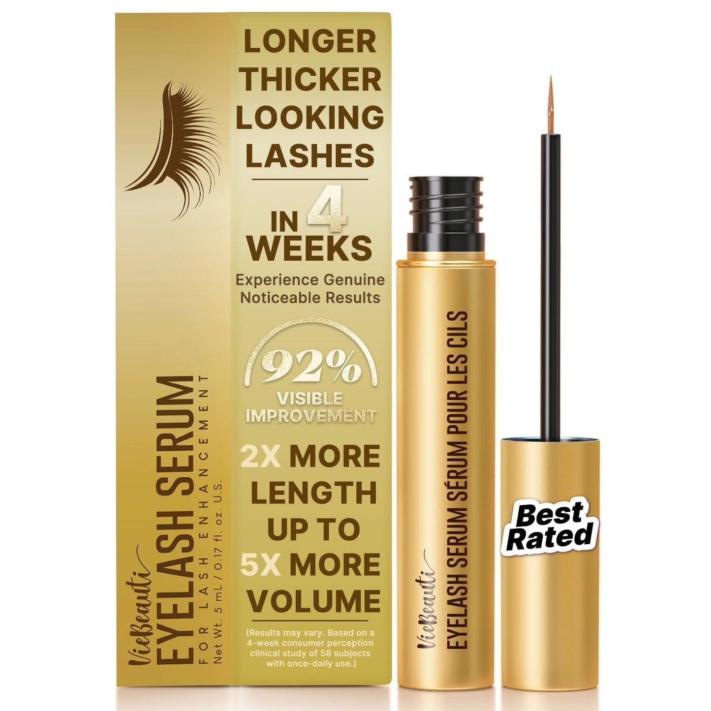 VieBeauti Eyelash Growth Serum – Advanced Nourishing Lash Serum for Longer, Fuller & Thicker-Looking Lashes – 5ml