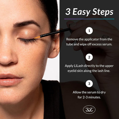 LiLash Purified Eyelash Serum – Vegan Lash Enhancer for Longer, Fuller & Thicker-Looking Lashes – 2ml / 90-Day Supply
