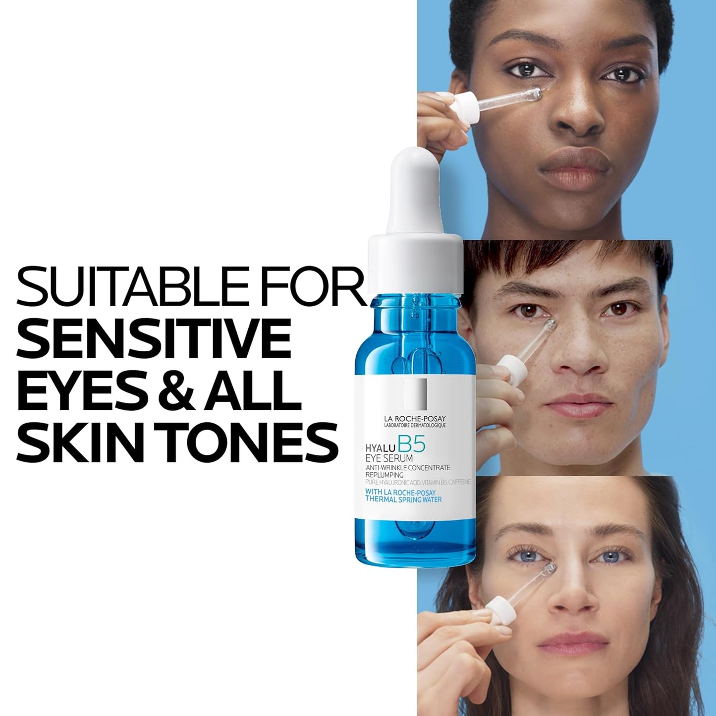 Hyalu B5 Eye Serum with Hyaluronic Acid & Caffeine – Hydrating Under-Eye Serum for Dark Circles, Puffiness & Wrinkles with Cooling Roller Applicator