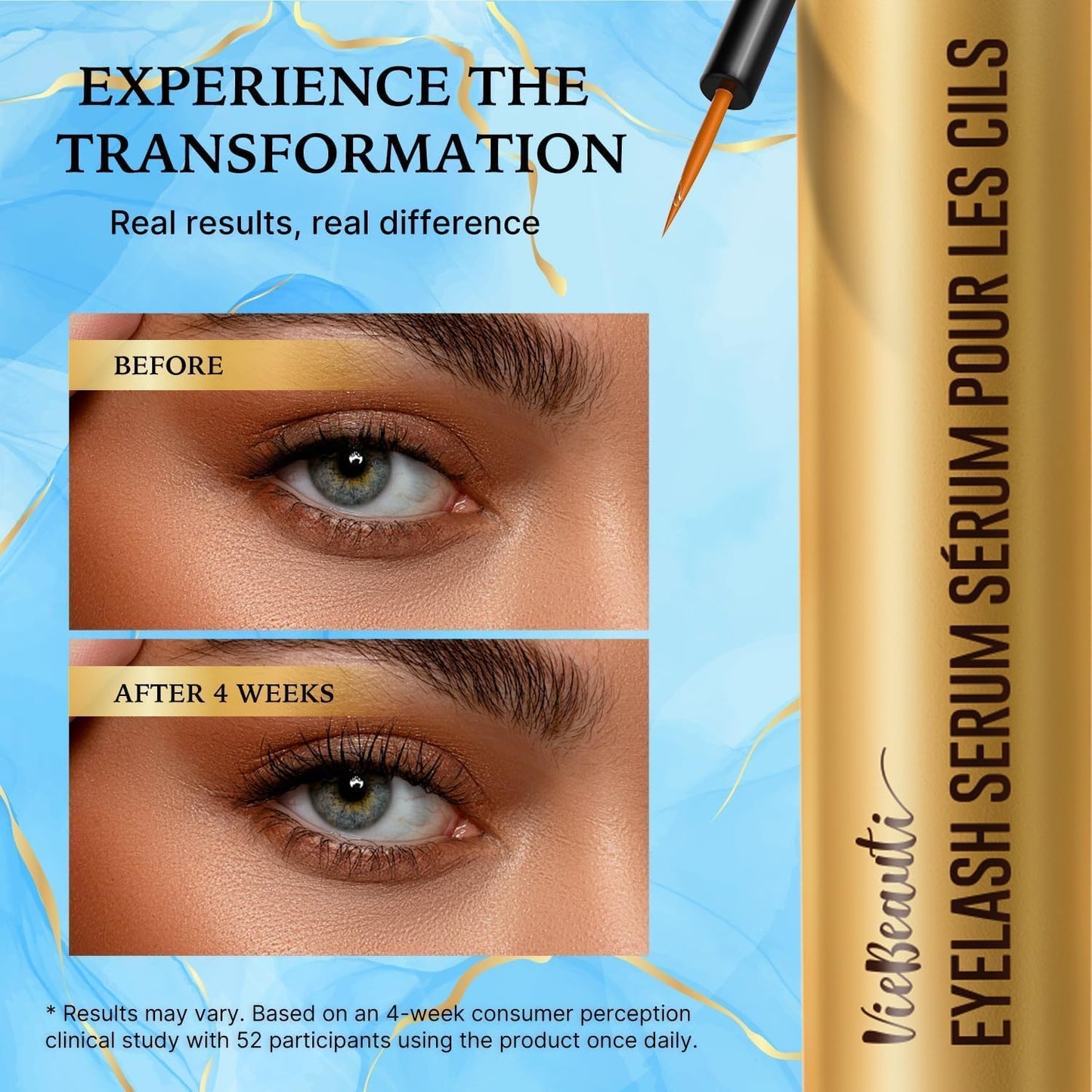 VieBeauti Eyelash Growth Serum – Advanced Nourishing Lash Serum for Longer, Fuller & Thicker-Looking Lashes – 5ml