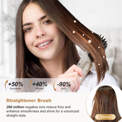 7MAGIC 7-in-1 Hot Air Styler – High-Speed Hair Dryer, Auto-Wrap Curler & Multi-Styler with Travel Case – Champagne Gold