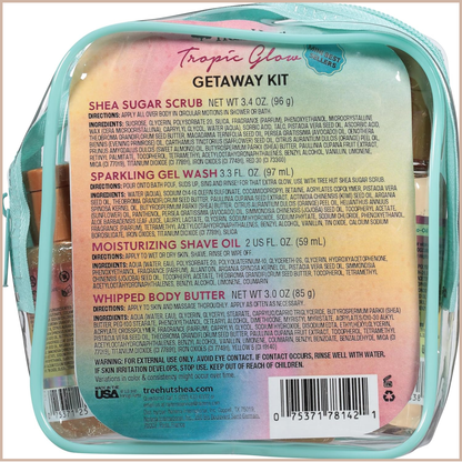 Tropic Glow Everything Shower Gift Set – 4-Piece Self-Care Body Care Set with Scrub, Body Wash, Shave Oil & Body Butter