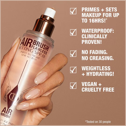 Airbrush Flawless Hydrating & Waterproof Setting Spray – 16HR Makeup Hold, Pore-Blurring Finish & Lightweight Mist