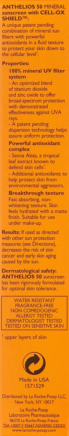 Anthelios Mineral Zinc Oxide Sunscreen SPF 50 – Ultra-Light Broad Spectrum Face Sunscreen with Matte Finish - Non-Tinted