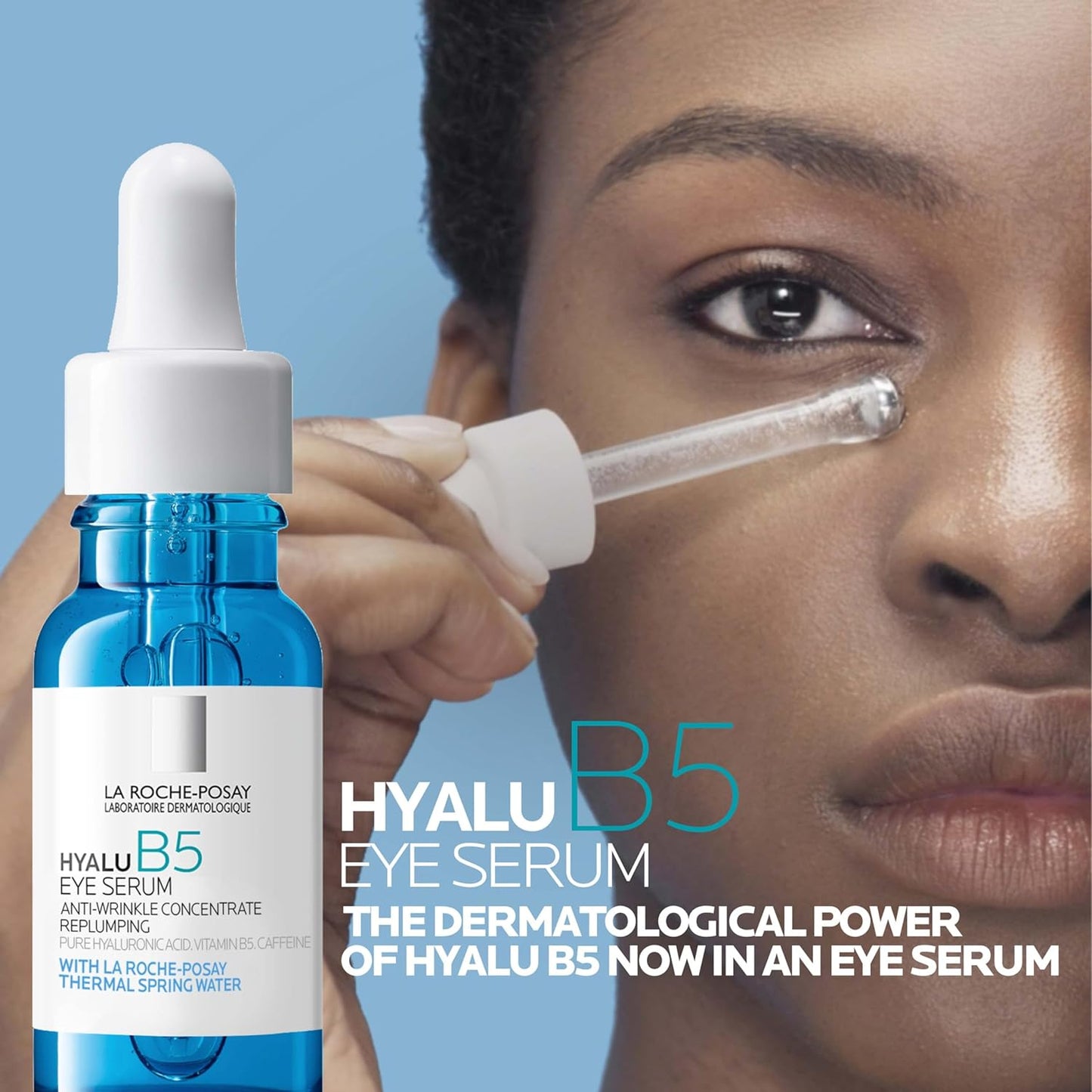 Hyalu B5 Eye Serum with Hyaluronic Acid & Caffeine – Hydrating Under-Eye Serum for Dark Circles, Puffiness & Wrinkles with Cooling Roller Applicator