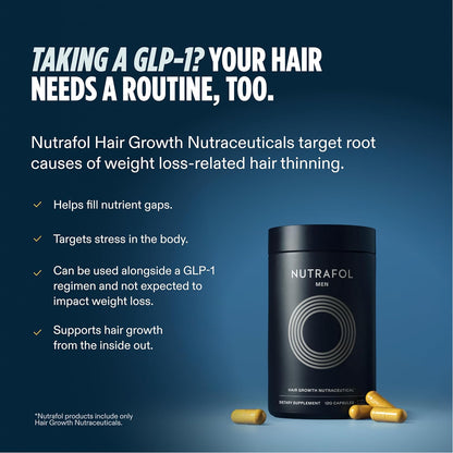 Nutrafol Men’s Hair Growth Supplements – 1-Month Supply for Visibly Thicker Hair & Improved Scalp Coverage