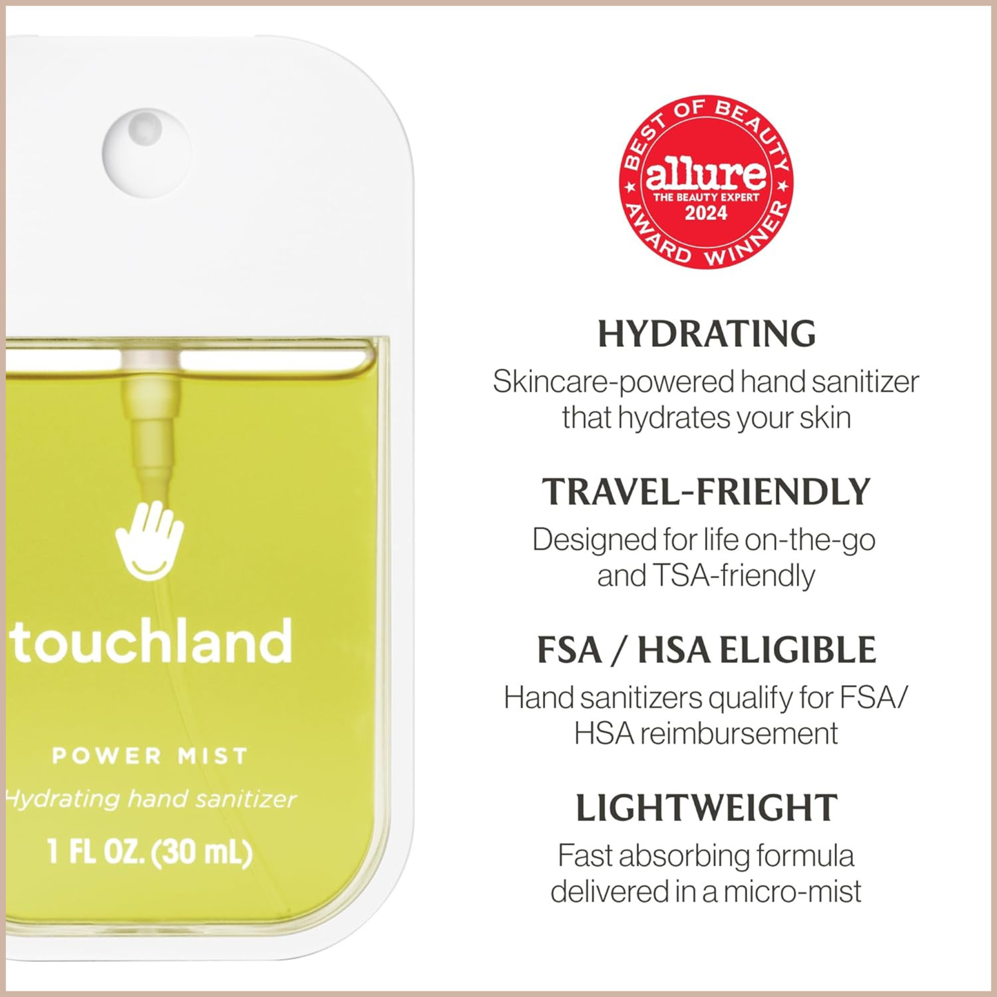 Hand Sanitizer Spray Blossom Trio – Pure Lavender, Vanilla Blossom & Rainwater – 3 x 1 fl oz Travel Mists